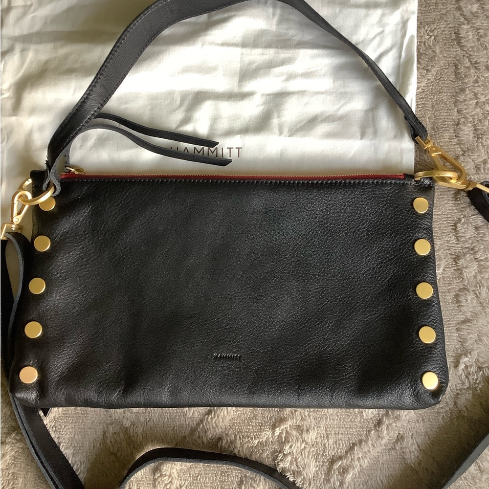 Hammitt Medium Kyle Black Leather Crossbody Bag